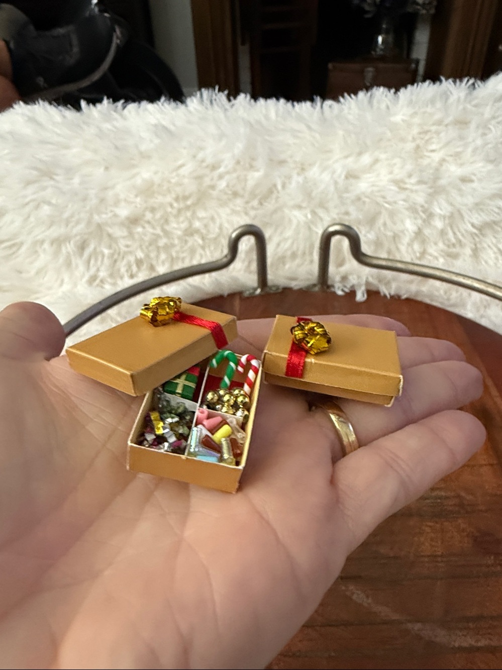 Vintage Antique Doll House Miniature Set Of 6 Christmas Very Detailed, RARE - Picture 11 of 13